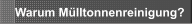 Warum Mülltonnenreinigung?